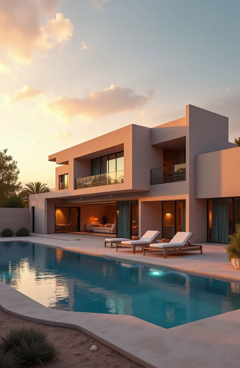 Premium-lane modern desert villa concept